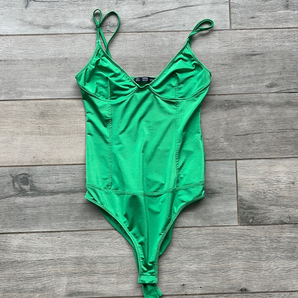 Zara green bodysuit